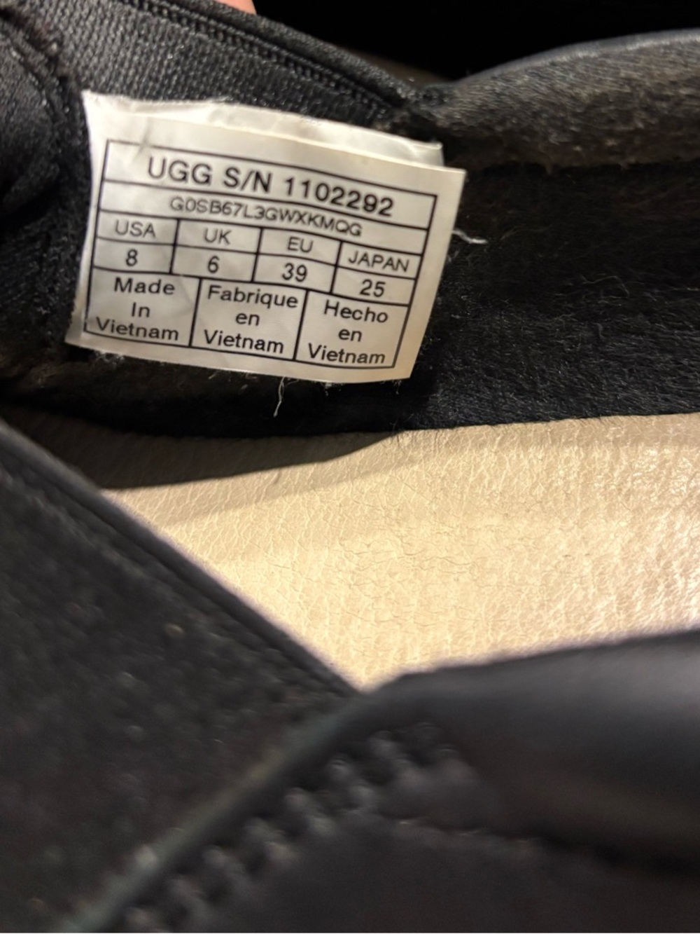 UGG Women’s Slip-On Leather Sneakers - Black - Size 8 - Picture 7 of 7